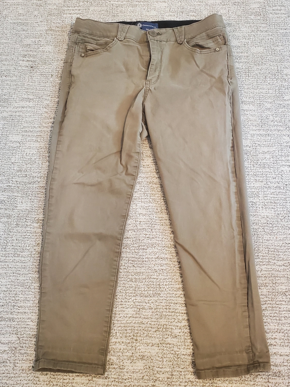 Democracy Absolution Ankle Skimmer Pant Size 14 Olive Green